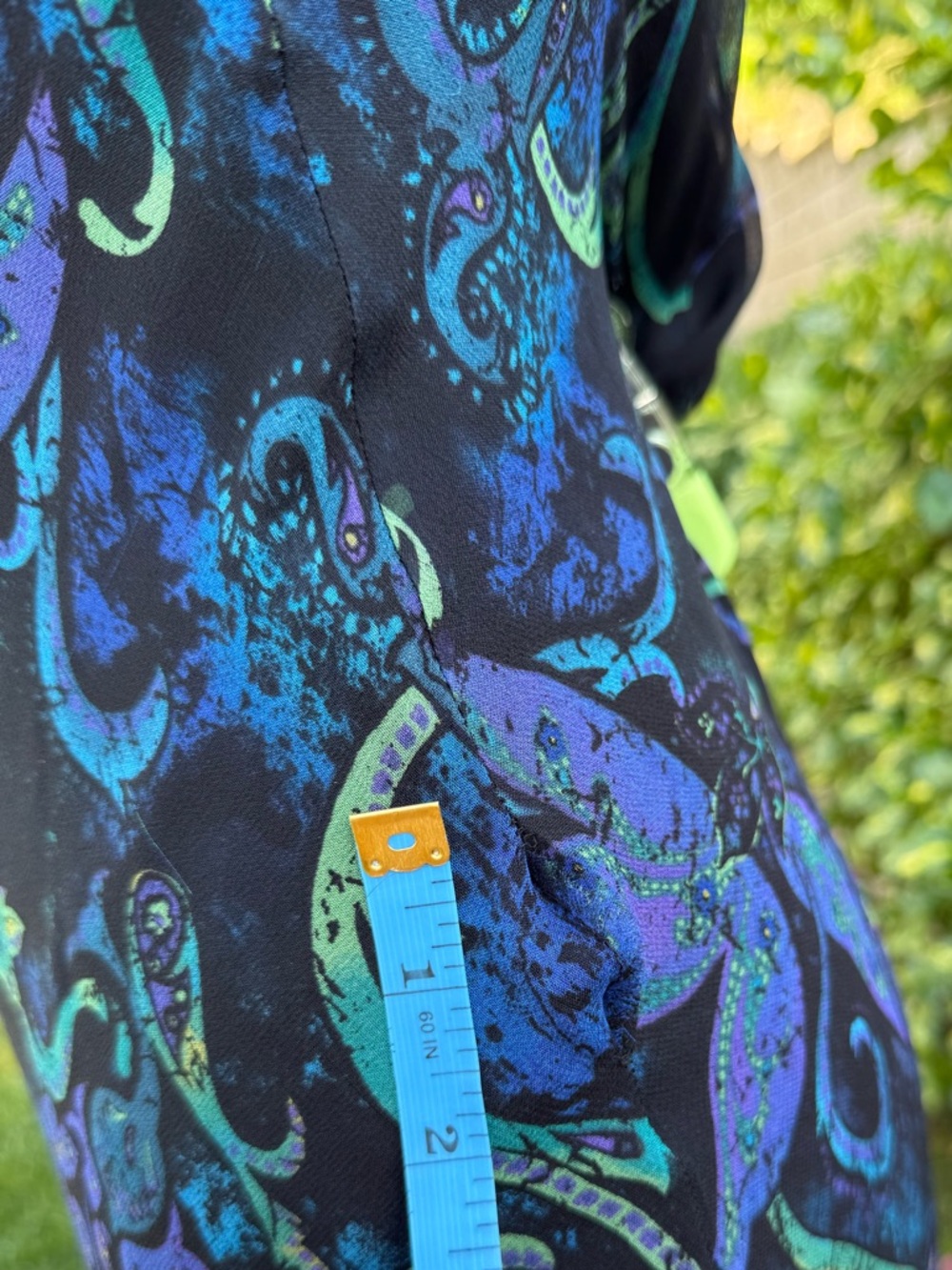 Deadstock Chicos Paisley Print Asymmetrical 100% Silk Dress - Picture 7 of 8